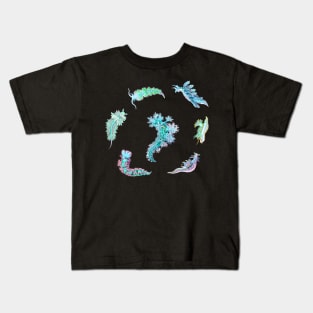 Nudibranch Set Ernst Haeckel Day-Glo Colors Kids T-Shirt